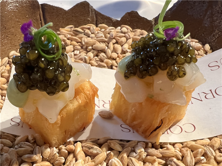 potato and caviar canape